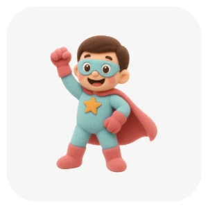 Superhero activity icon for Laurel Play Gardens premium childcare in San Jose